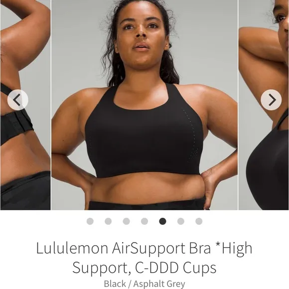 Lululemon AirSupport Bra *High Support, C-DDD Cups, Black / Asphalt, 38DD