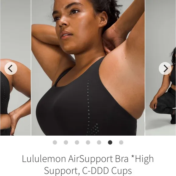 Lululemon AirSupport Bra *High Support, C-DDD Cups, Black / Asphalt, 38DD