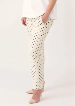 Maternity trousers in cream, gold & navy