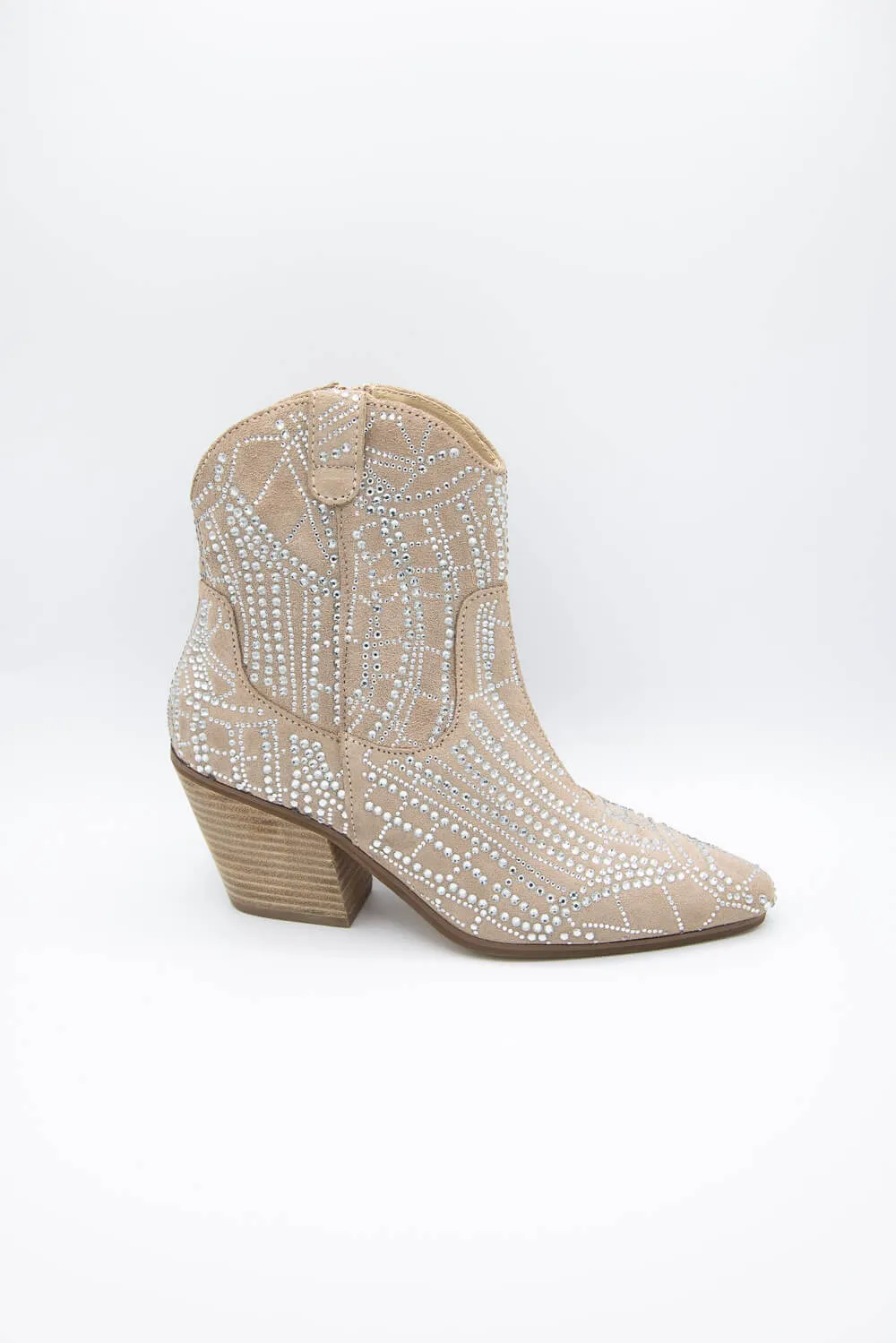 Matisse Heidi Rhinestone Cowboy Booties for Women in Natural | HEIDI-NATURAL