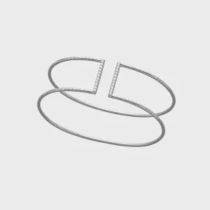 MATTIA CIELO | WHITE GOLD DIAMOND ACCENT CUFF BRACELET