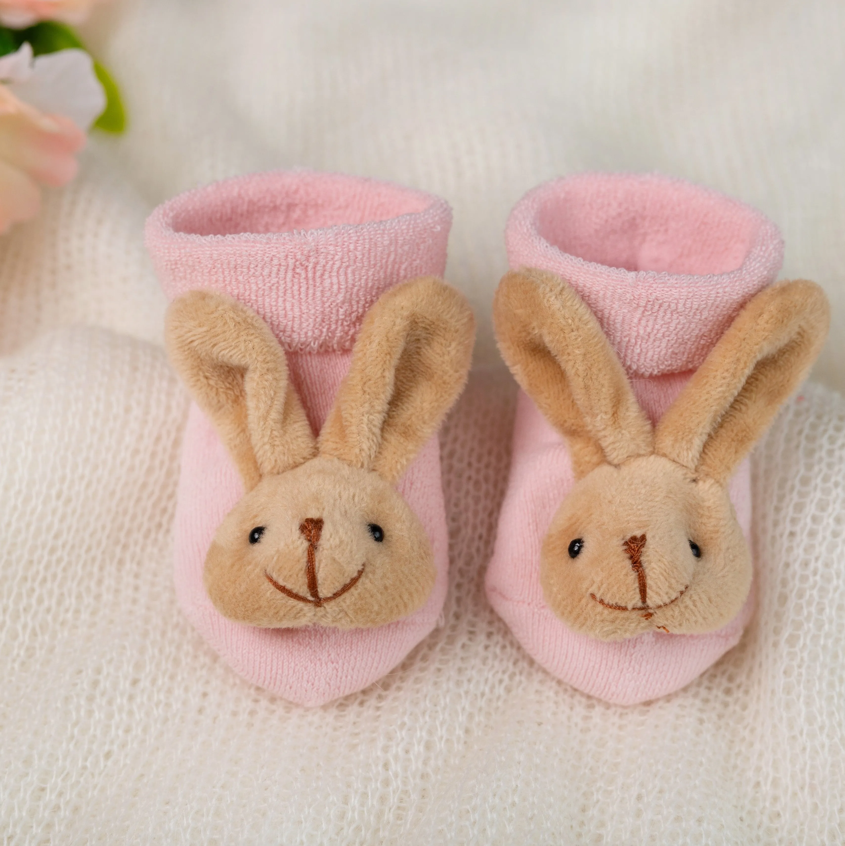 Meia Pata Rabbit Booties - Baby Pink