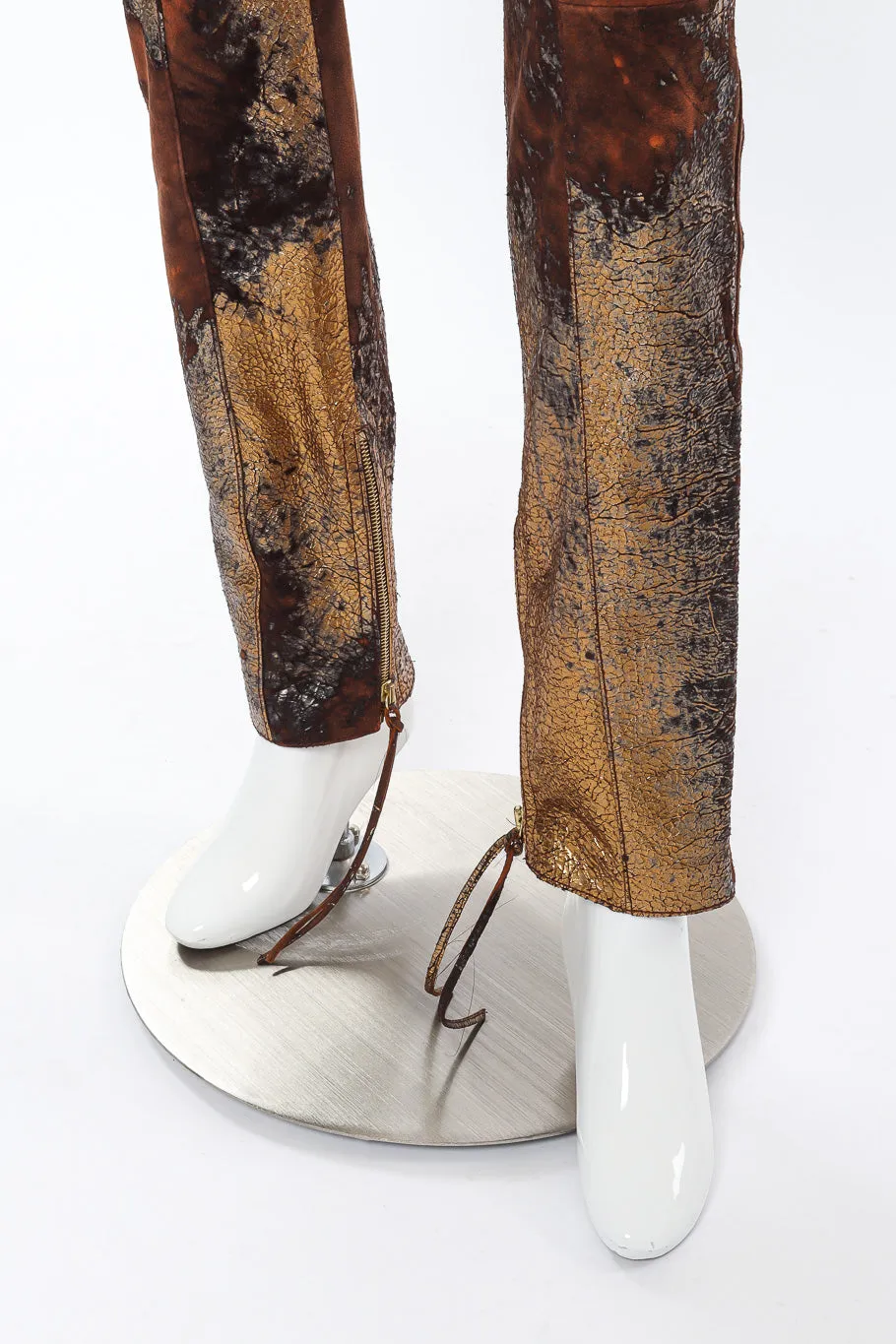 Metallic Suede Leather Pant
