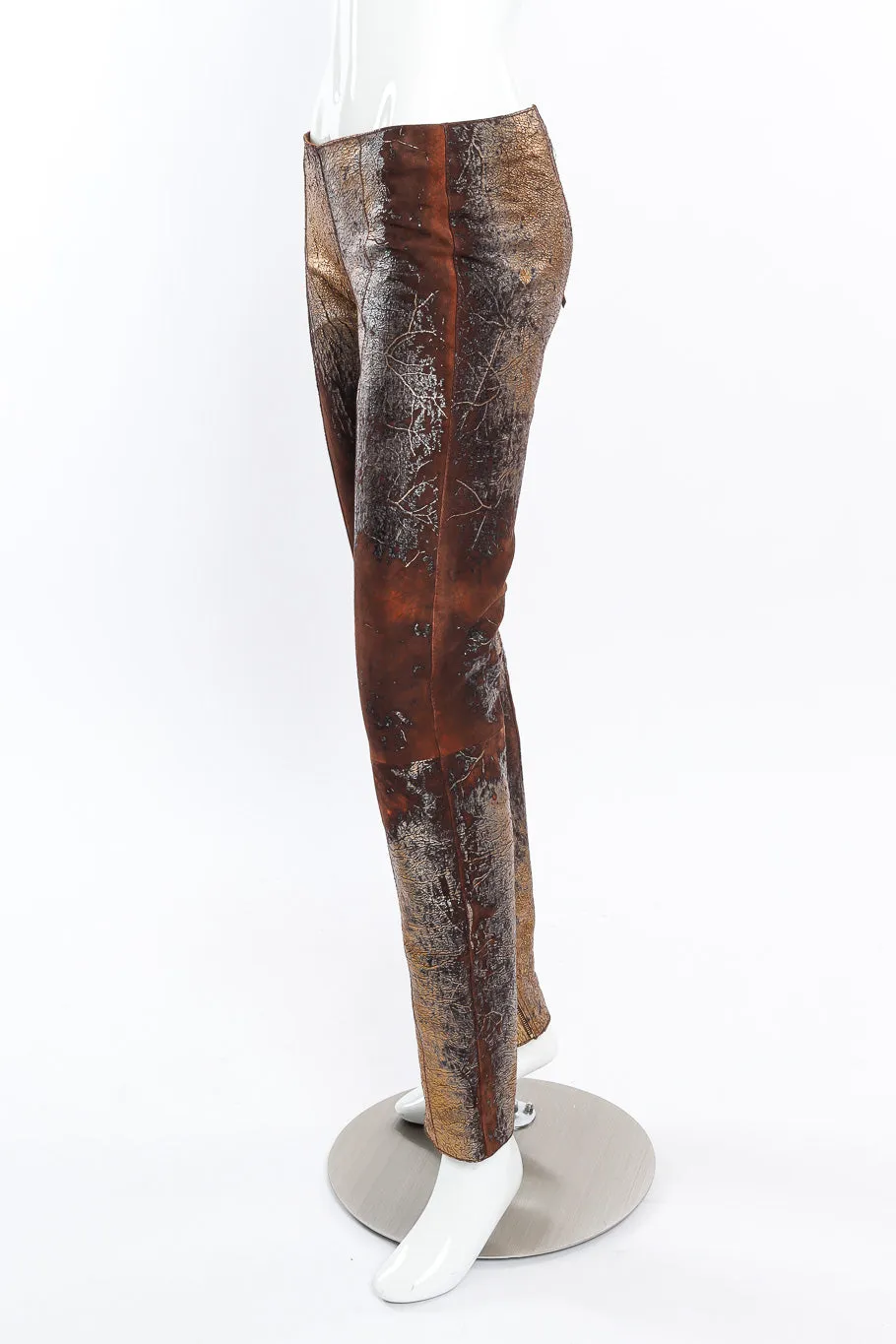 Metallic Suede Leather Pant