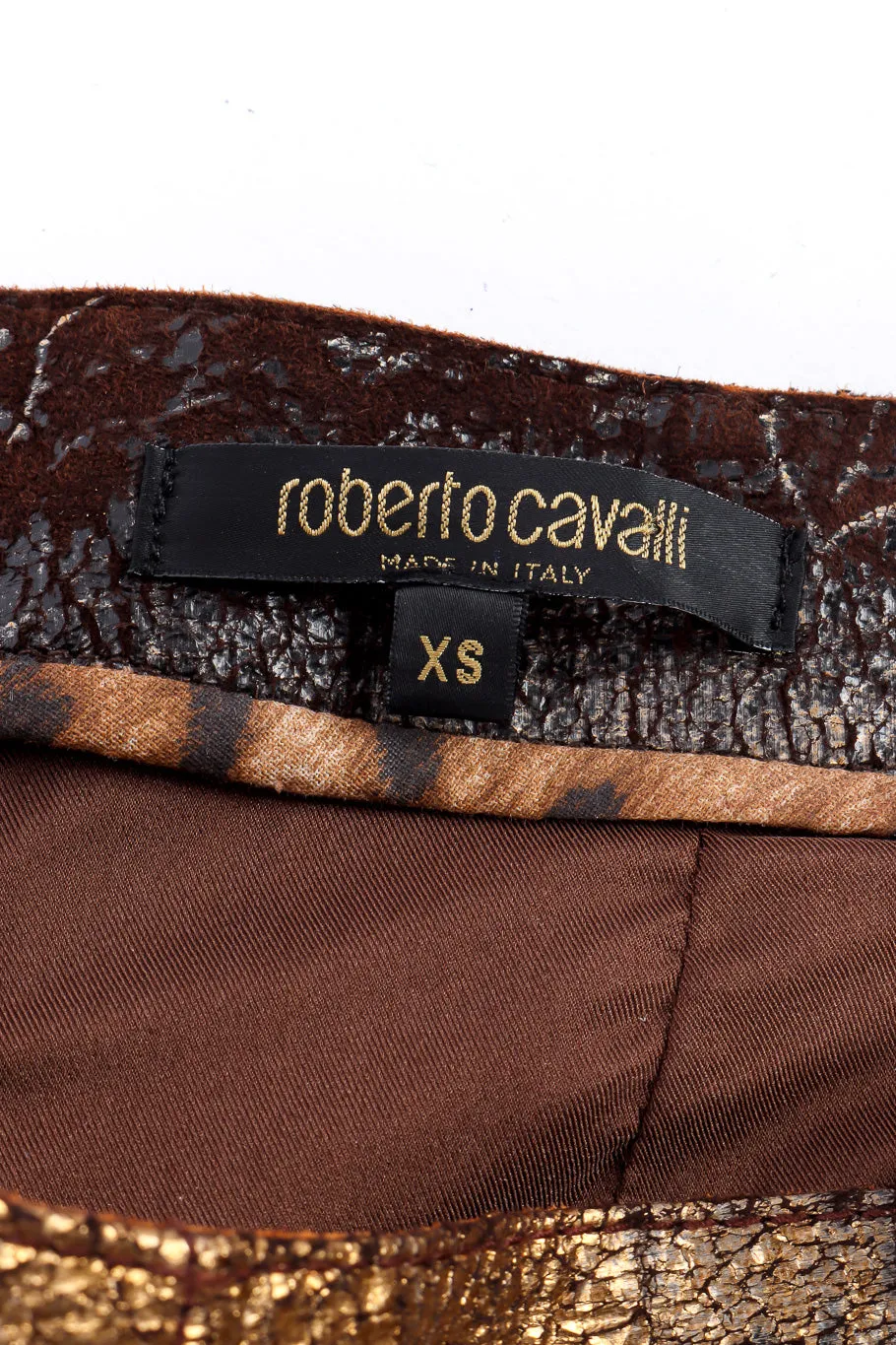 Metallic Suede Leather Pant
