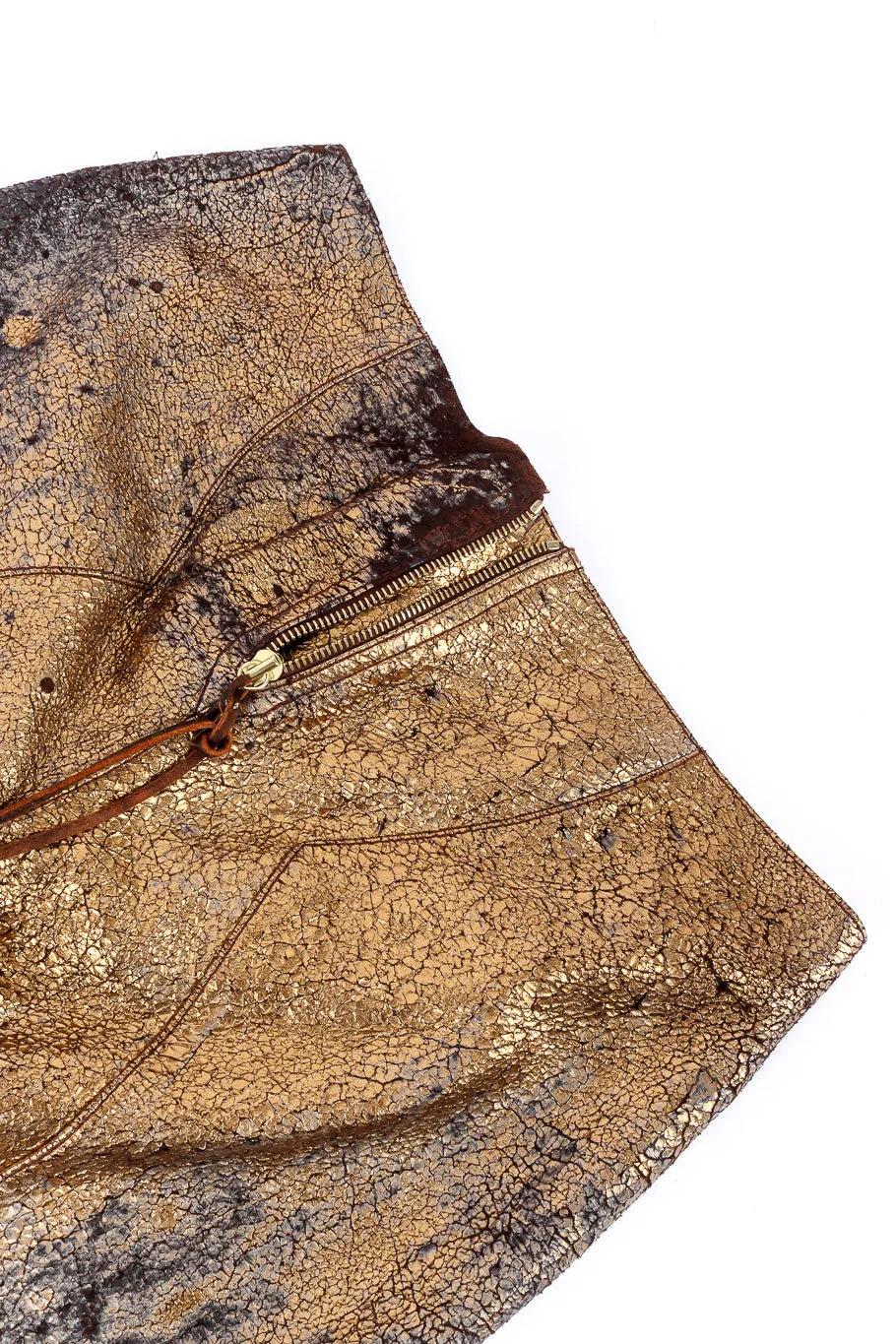 Metallic Suede Leather Pant