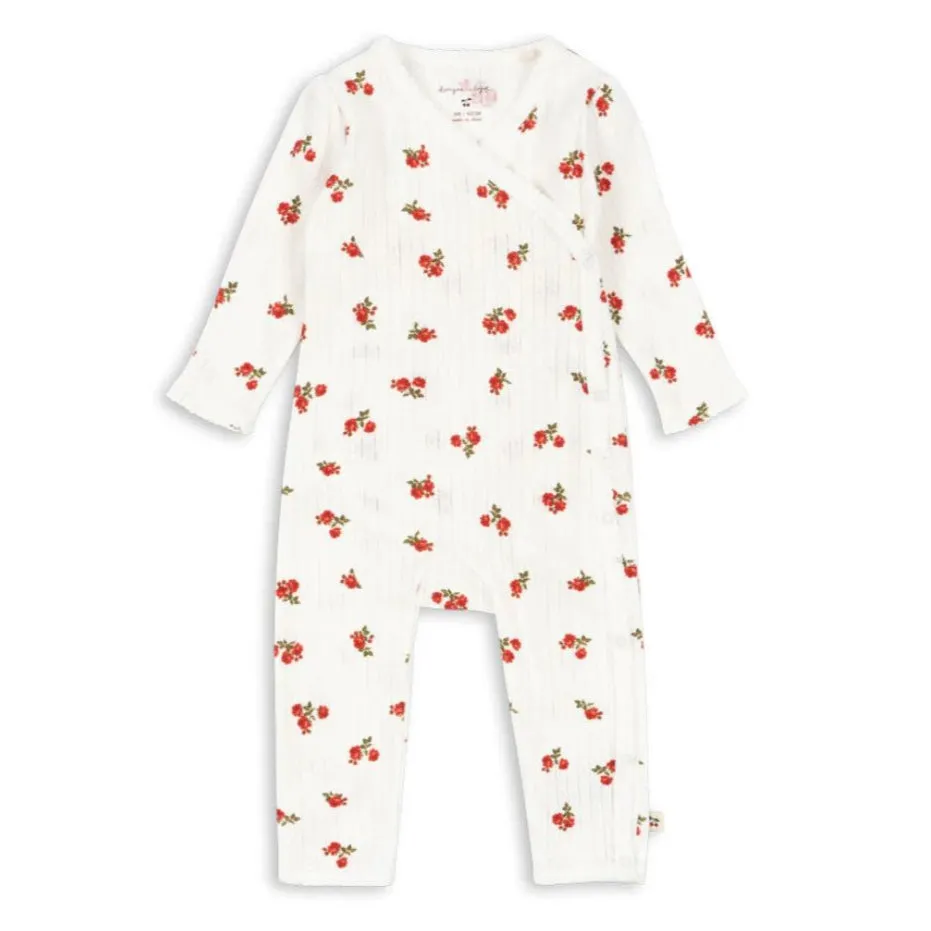 Minnie Rose Print Cotton Pointelle Onesie