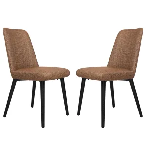 Modern Accent Chairs Set of 2 with Upholstered Seat and Back, Water Resistance Easy to Clean, Durable Restaurant Chair, Coffee