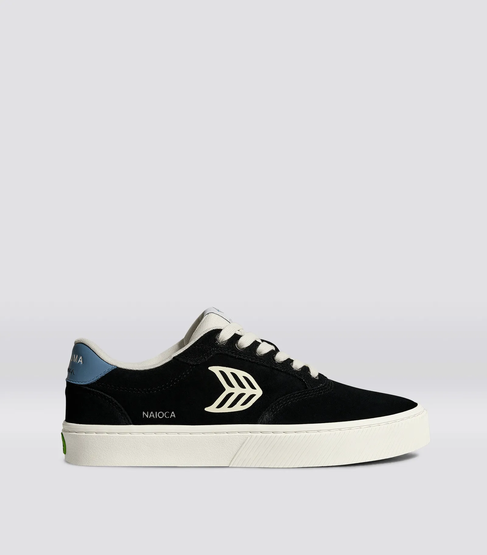 NAIOCA Black Suede Ivory Logo Washed Blue Sneaker Women