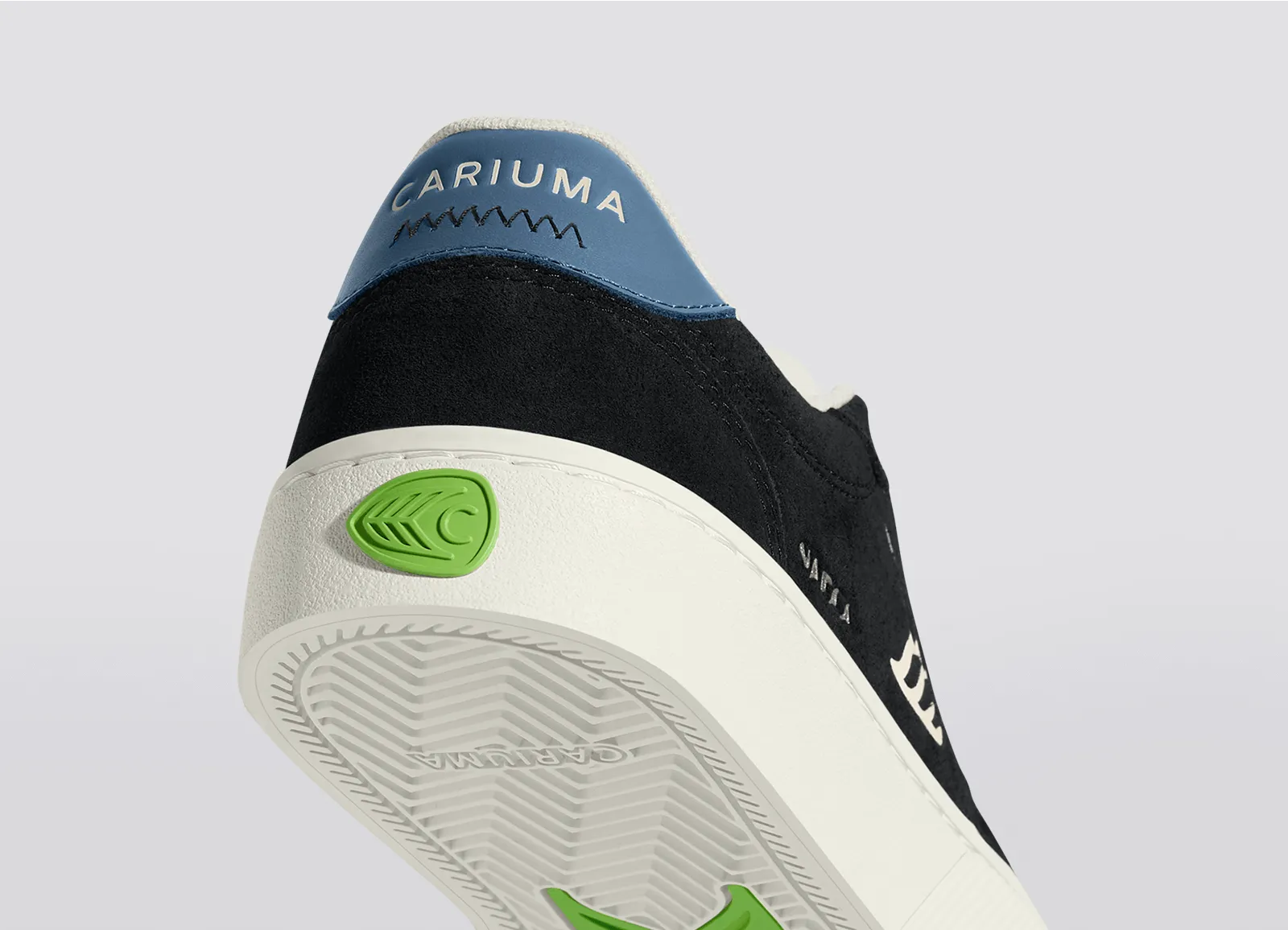 NAIOCA Black Suede Ivory Logo Washed Blue Sneaker Women