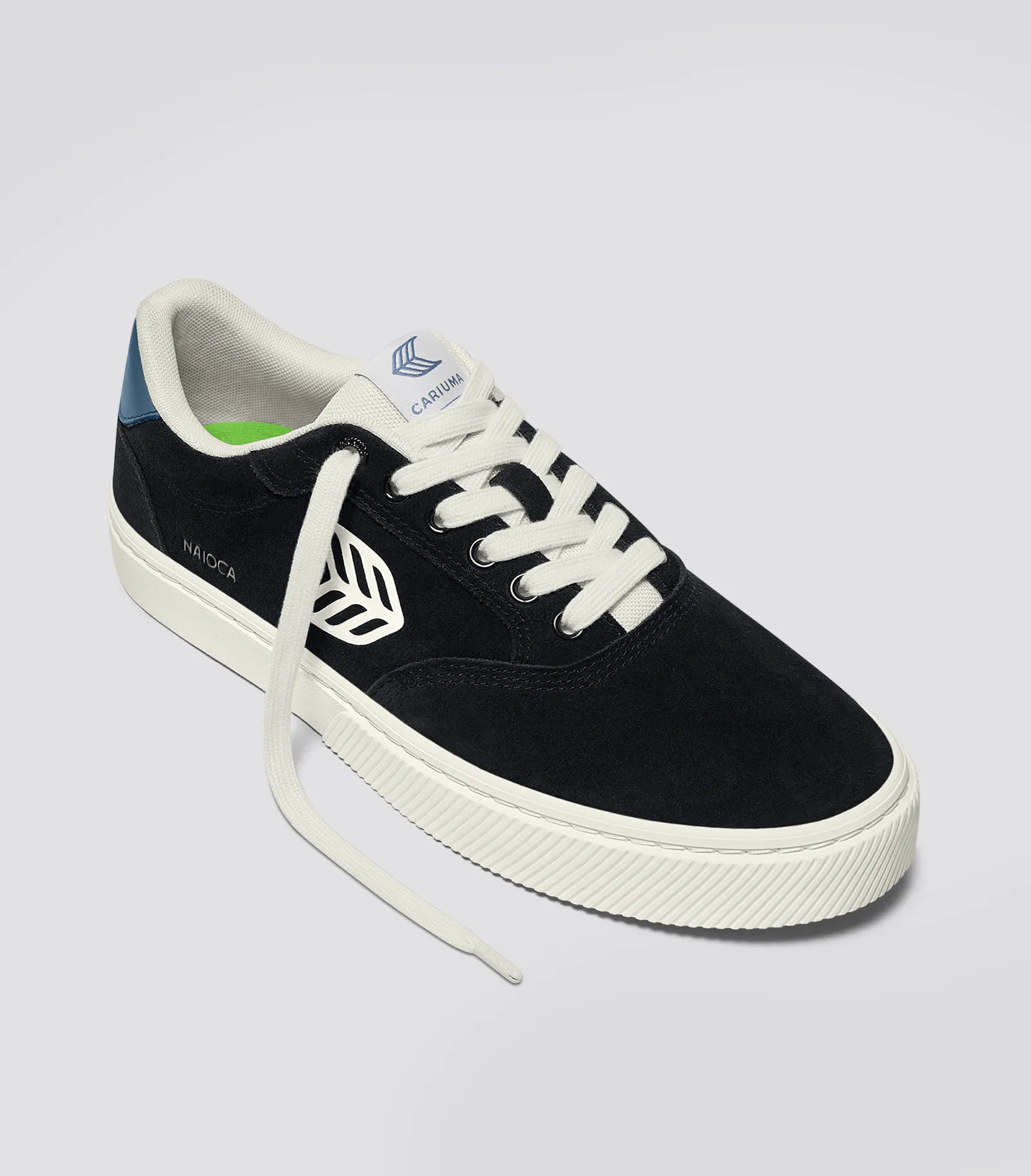 NAIOCA Black Suede Ivory Logo Washed Blue Sneaker Women