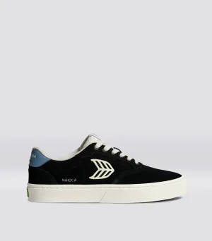 NAIOCA Black Suede Ivory Logo Washed Blue Sneaker Women