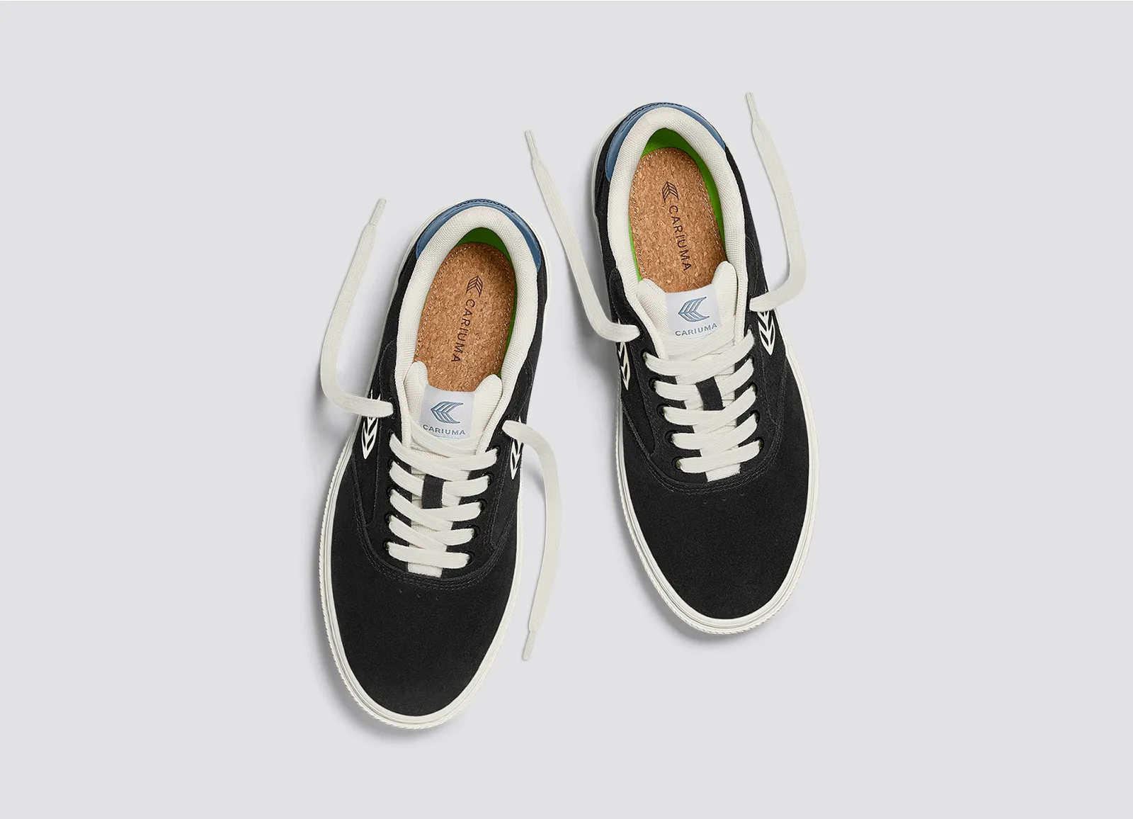 NAIOCA Black Suede Ivory Logo Washed Blue Sneaker Women