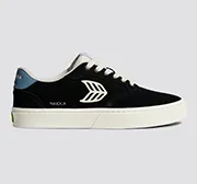 NAIOCA Black Suede Ivory Logo Washed Blue Sneaker Women