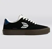 NAIOCA Black Suede Off-White Logo Shadow Blue Sneaker Women
