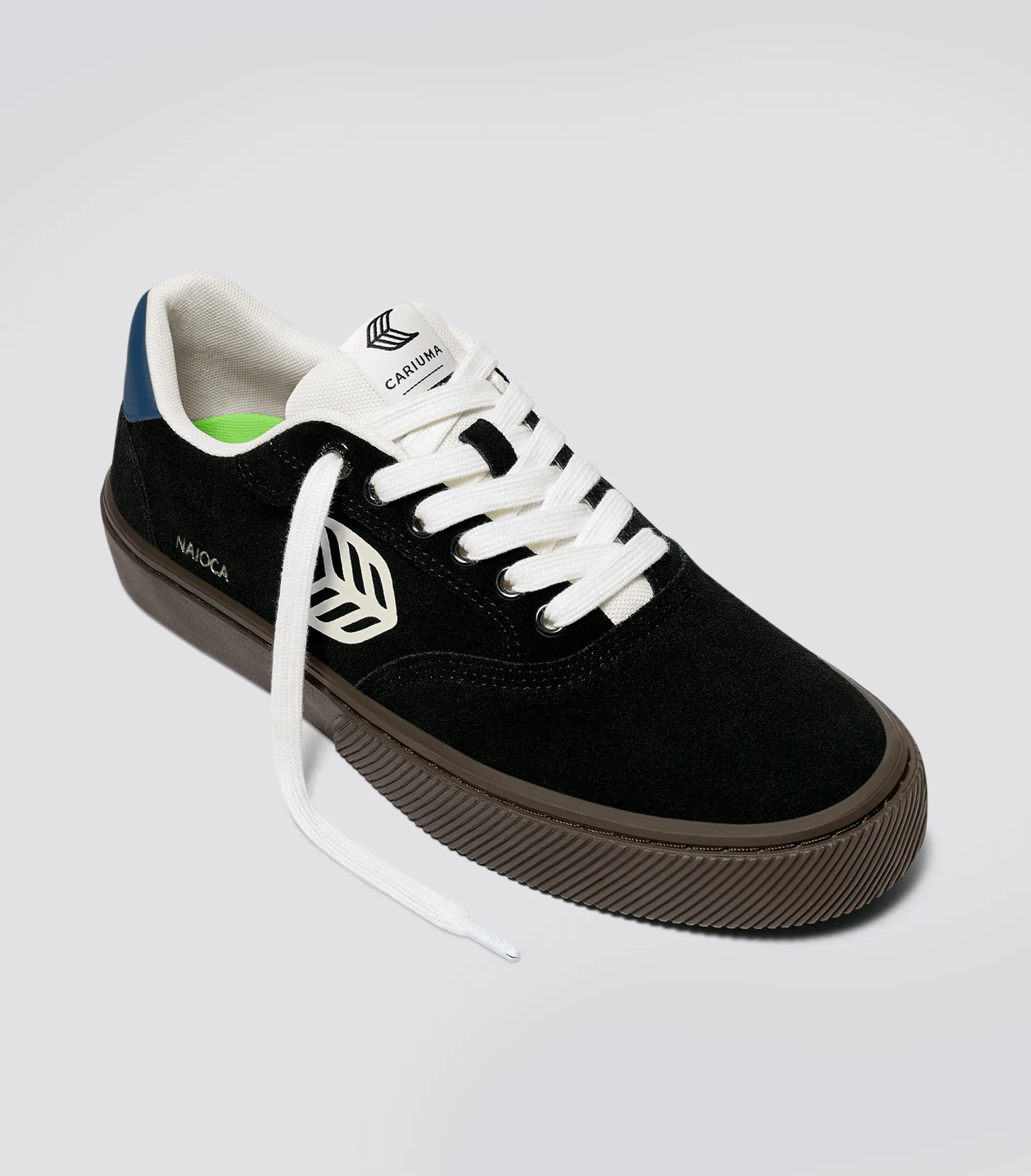 NAIOCA Black Suede Off-White Logo Shadow Blue Sneaker Women