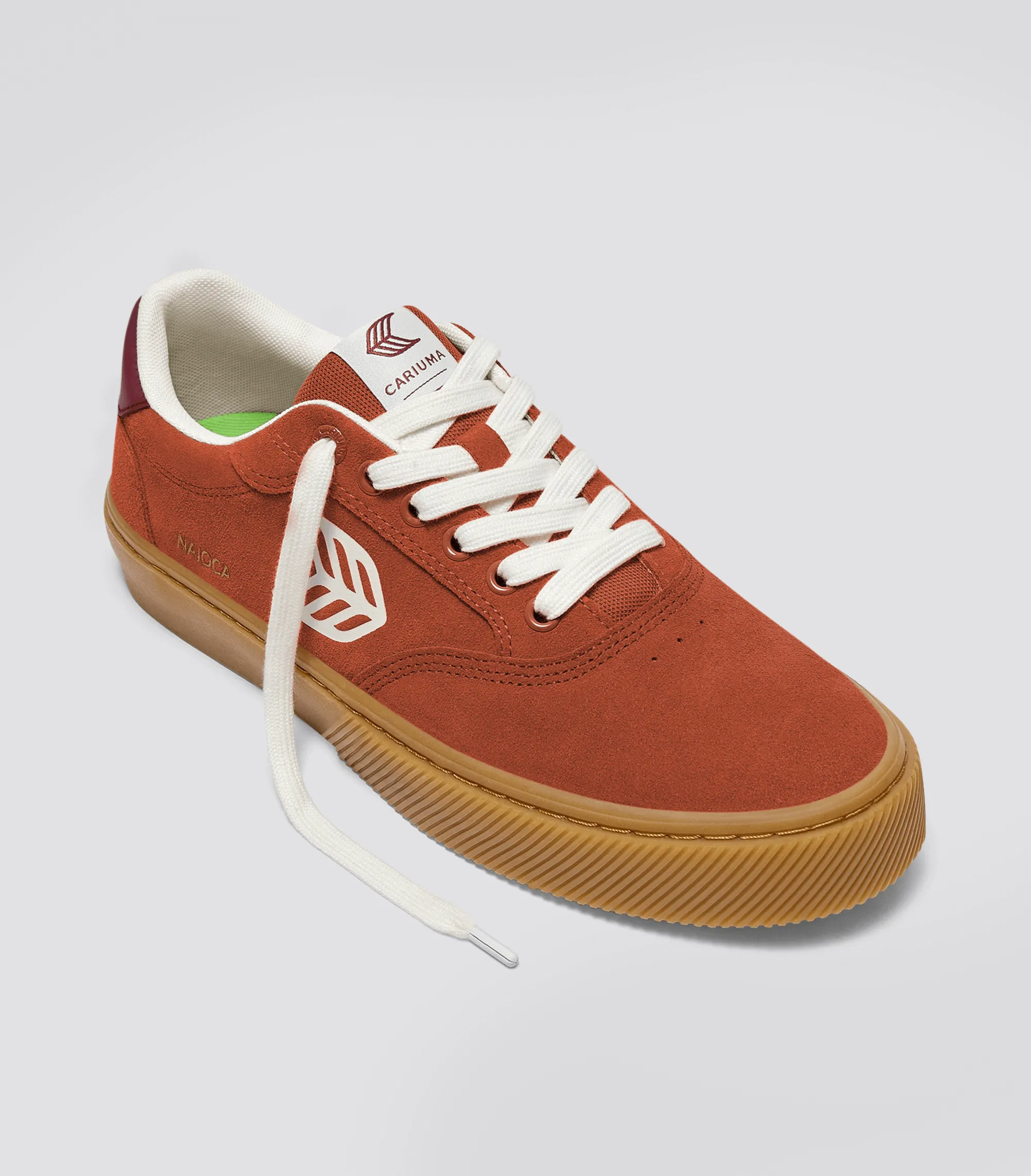 NAIOCA Gum Picante Suede Off-White Logo Ruby Wine Sneaker Men