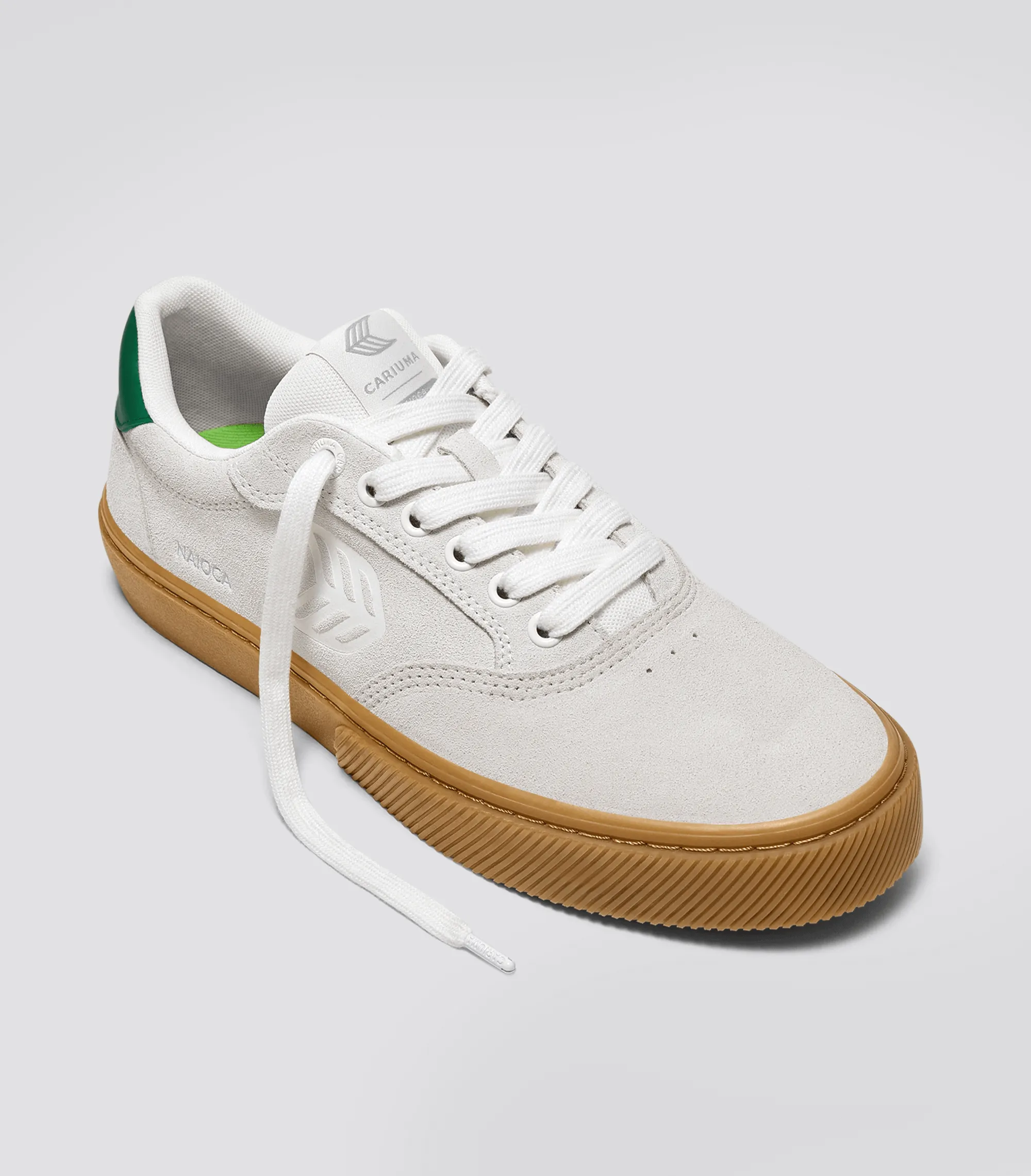 NAIOCA Gum Smoke White Suede Off-White Logo Green Sneaker Men