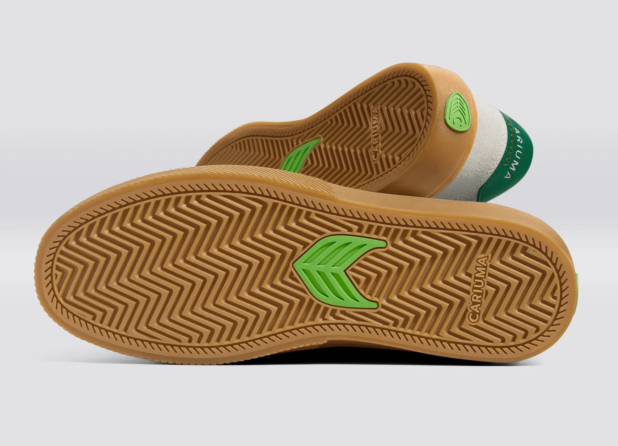 NAIOCA Gum Smoke White Suede Off-White Logo Green Sneaker Men