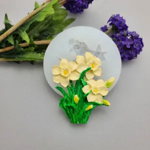 Narcissus Flower Silicone Mold Cake Decorating Tool for Crafts, Resin,Polymer Clay.
