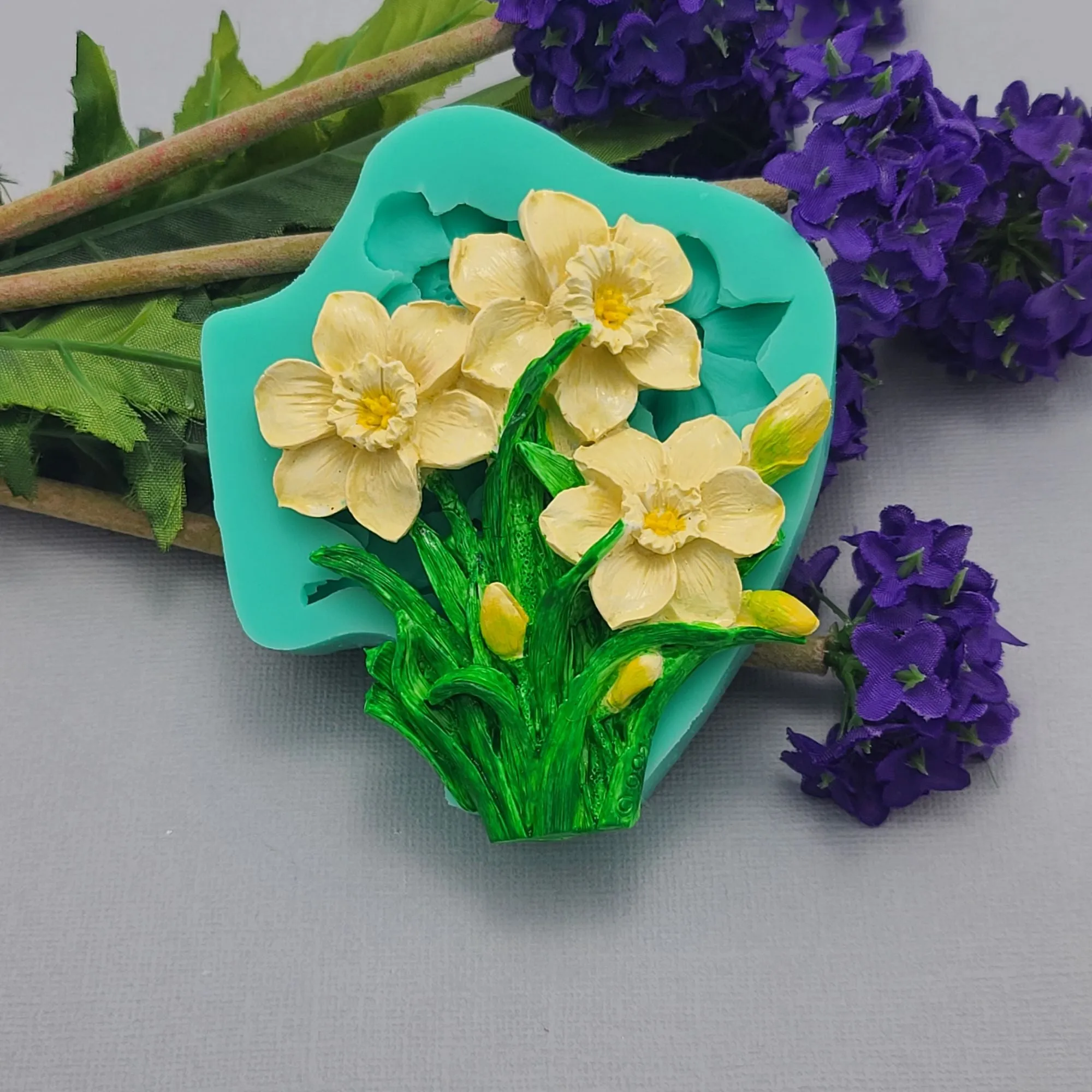 Narcissus Flower Silicone Mold Cake Decorating Tool for Crafts, Resin,Polymer Clay.