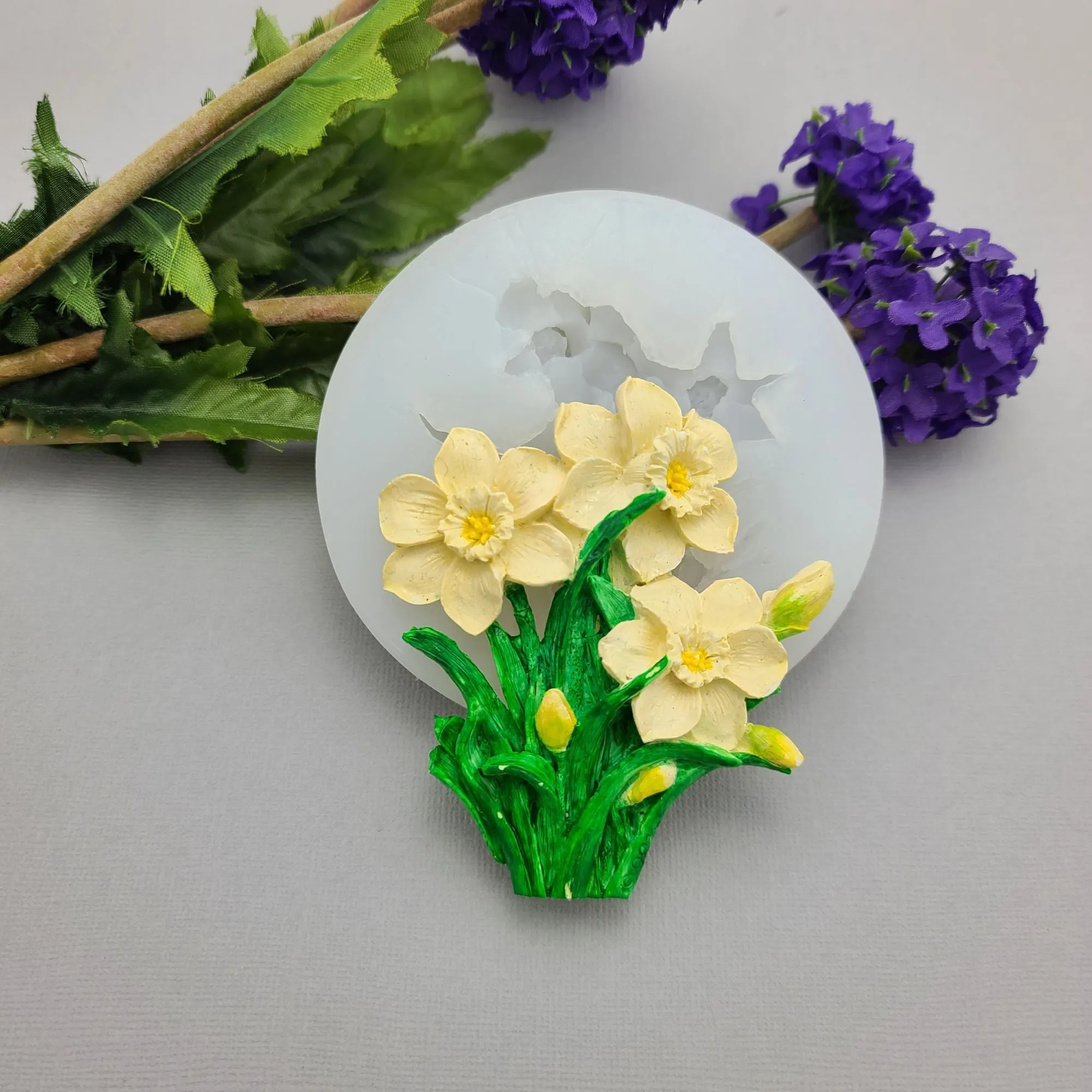 Narcissus Flower Silicone Mold Cake Decorating Tool for Crafts, Resin,Polymer Clay.