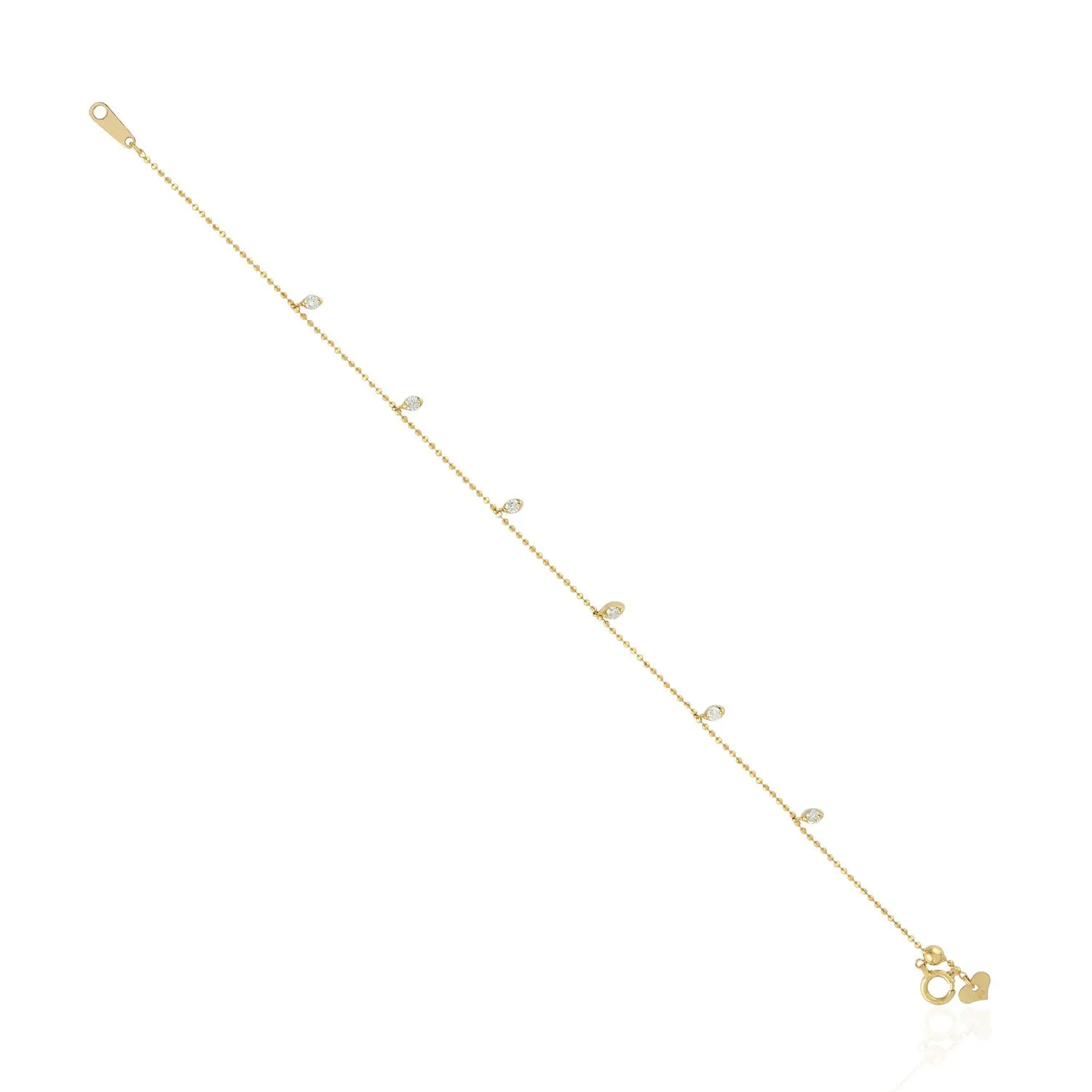 Natural Diamond Frindship Bracelet 18k Yellow Gold Jewelry