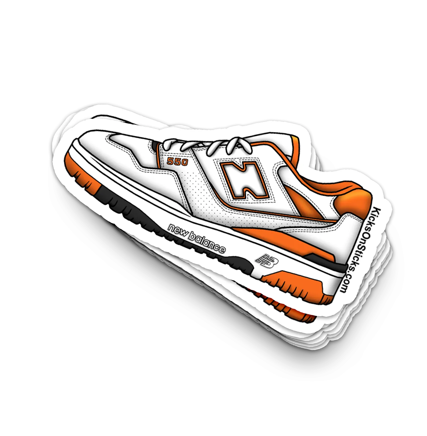 NB 550 "White Varsity Orange" Sneaker Sticker