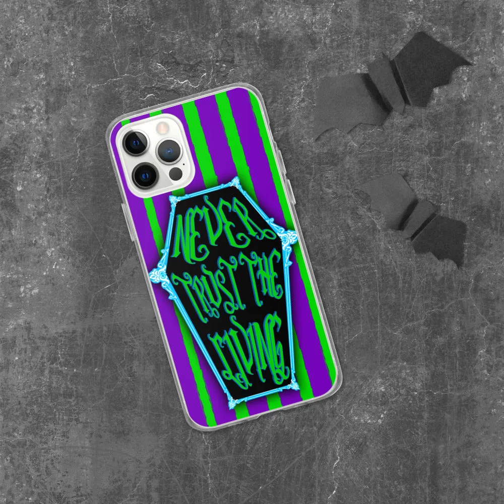 Never Trust the Living Coffin Stripe iPhone Case