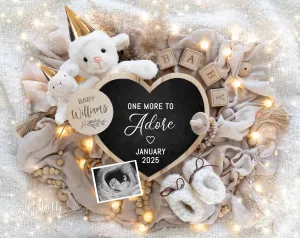 New Years Digital Baby Announcement - Mama and Baby Lamb - Adore