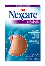 Nexcare Soft Fabric Adhesive Gauze Pads 4