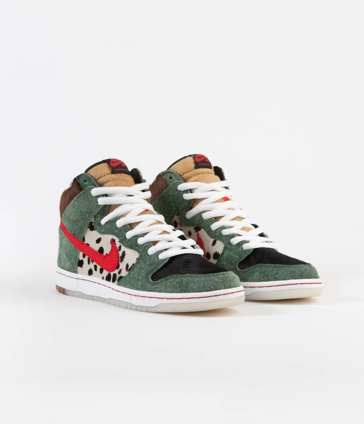 Nike SB Dunk High 'Dog Walker' Shoes - Fir / University Red - Black - White