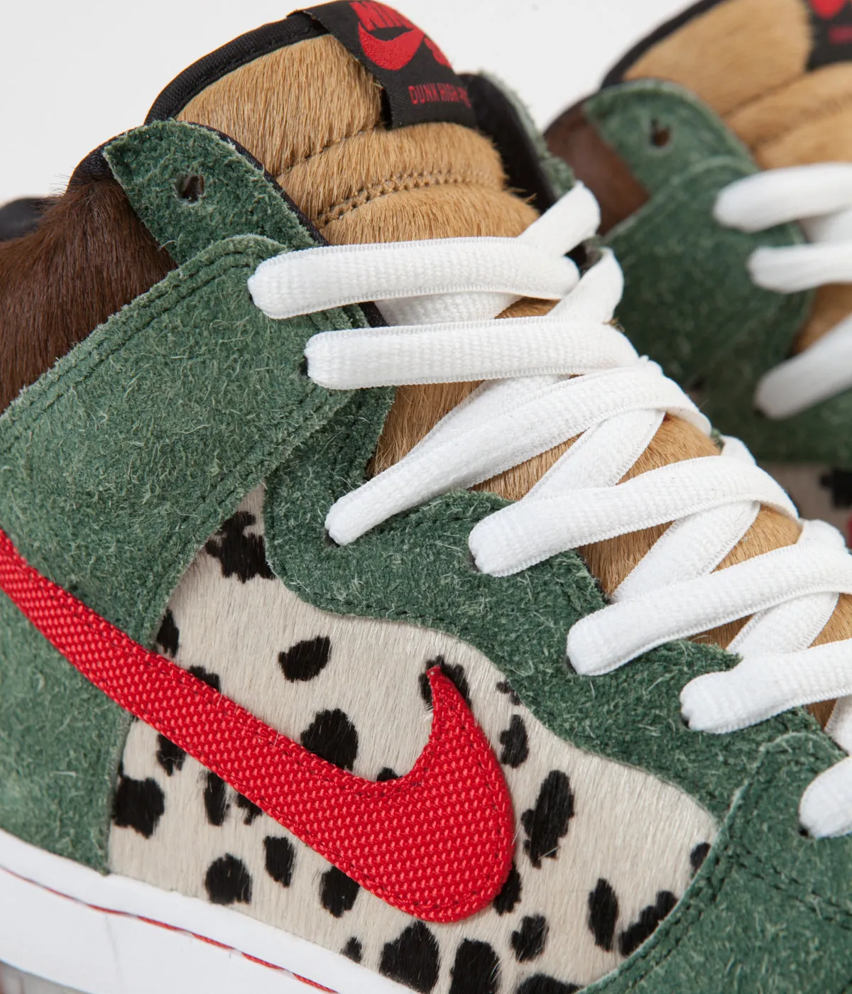 Nike SB Dunk High 'Dog Walker' Shoes - Fir / University Red - Black - White