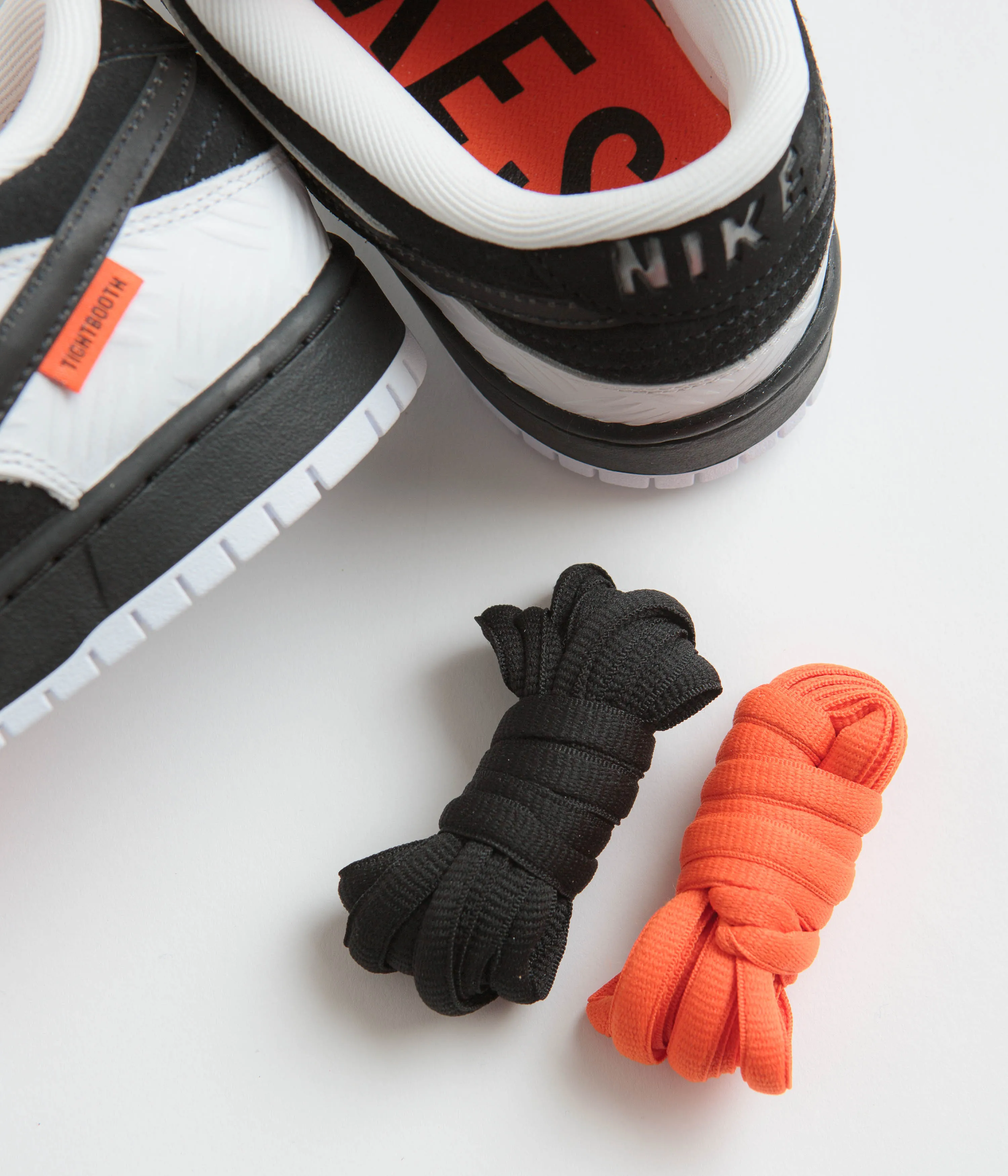 Nike SB x Tightbooth Dunk Low Pro Shoes - White / Black - Safety Orange