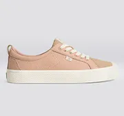 OCA Low Beige Premium Leather Nude Suede Sneaker Men