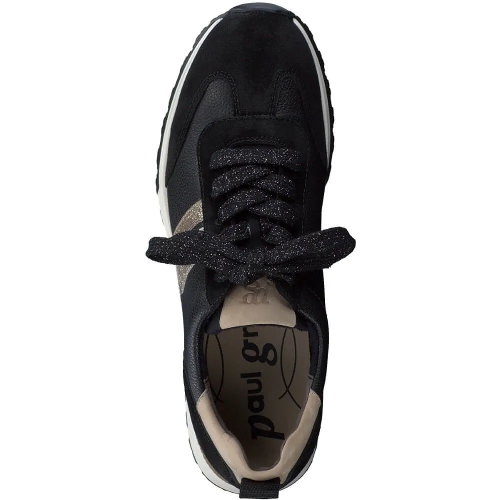 Paul Green Super Soft Leather Trainers 5392-BLACK