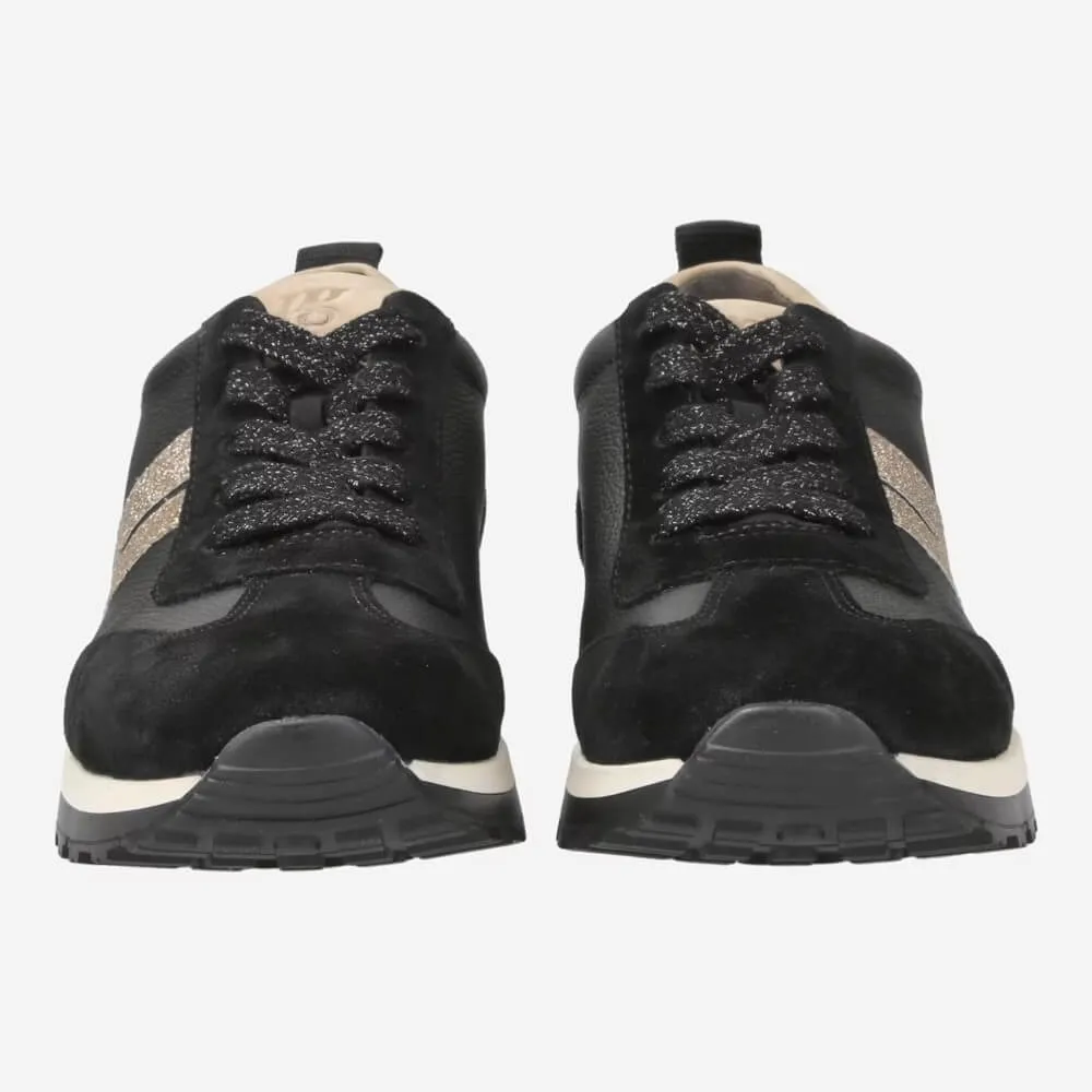 Paul Green Super Soft Leather Trainers 5392-BLACK