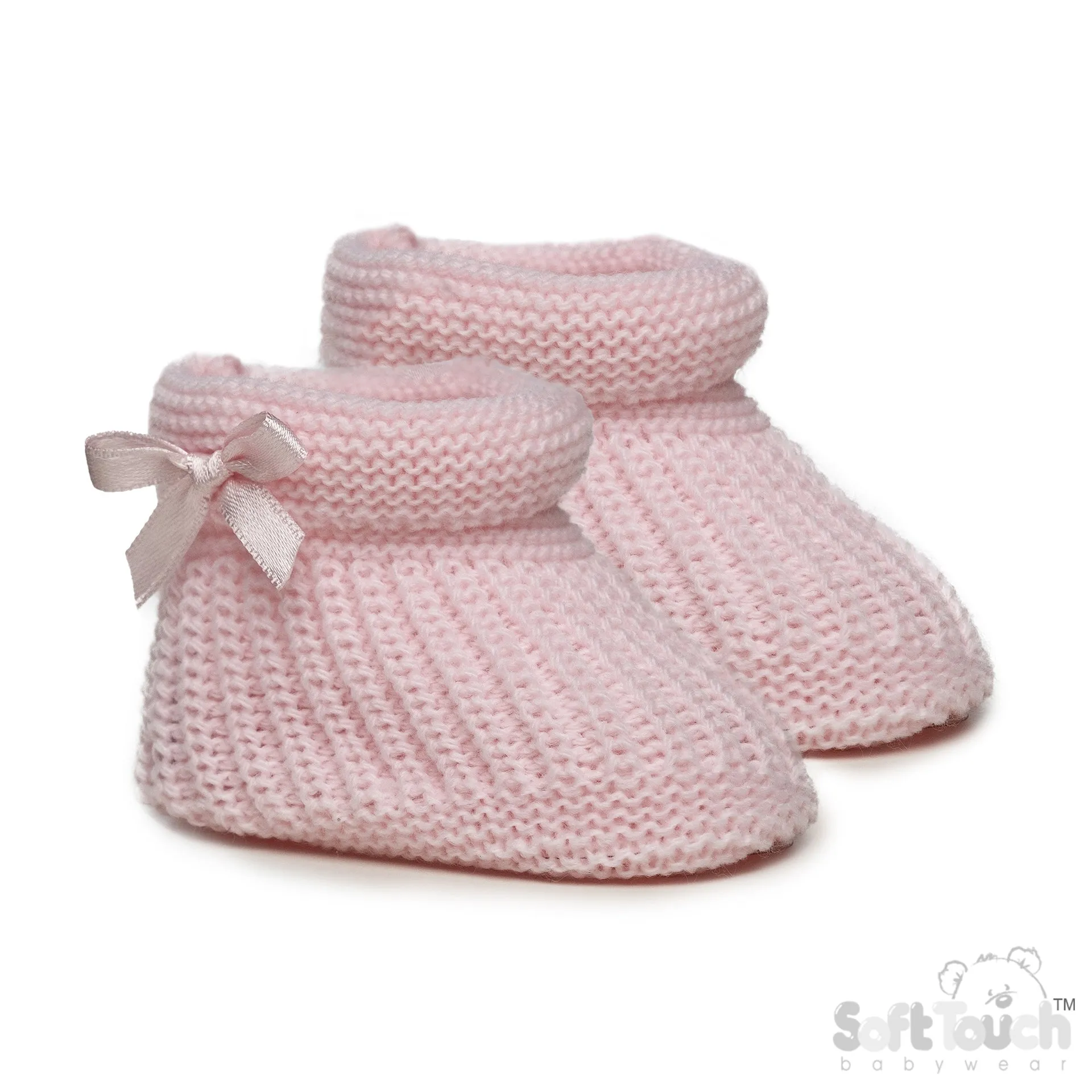 PINK ACRYLIC BOOTEES WITH BOW - S441P