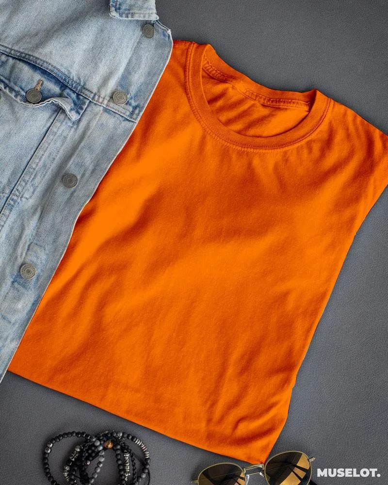 Plain mens orange t shirt