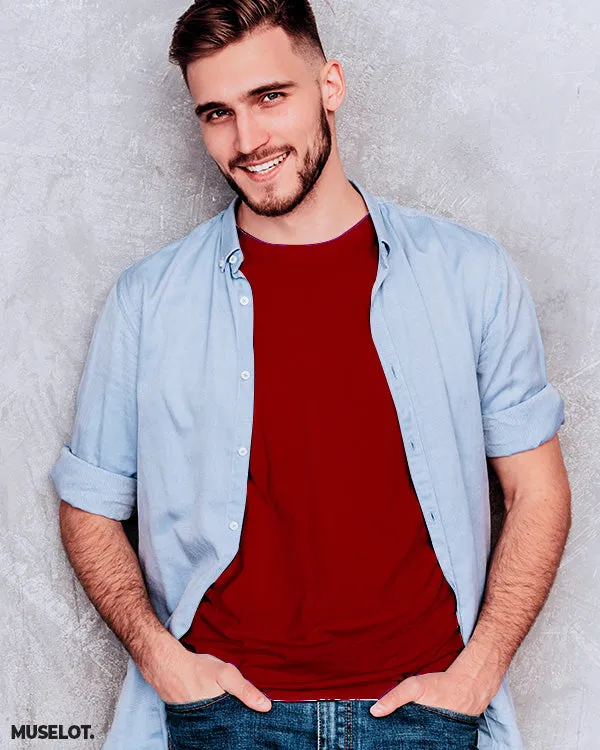Plain mens red t shirt