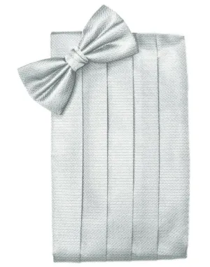 Platinum Herringbone Cummerbund