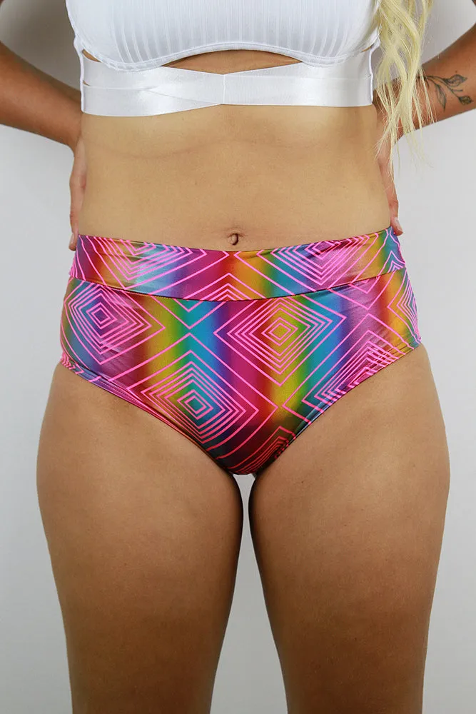 Rarr Mid Waisted Brazil Scrunchie Bum Shorts - CareBear