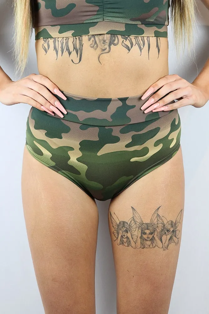 Rarr Mid Waisted Brazil Scrunchie Bum Shorts - CareBear