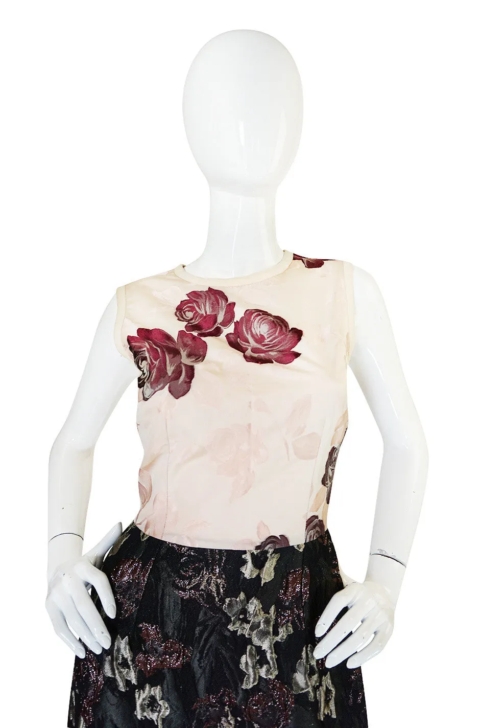 Recent Dolce & Gabbana Puffed Lame Floral Dress