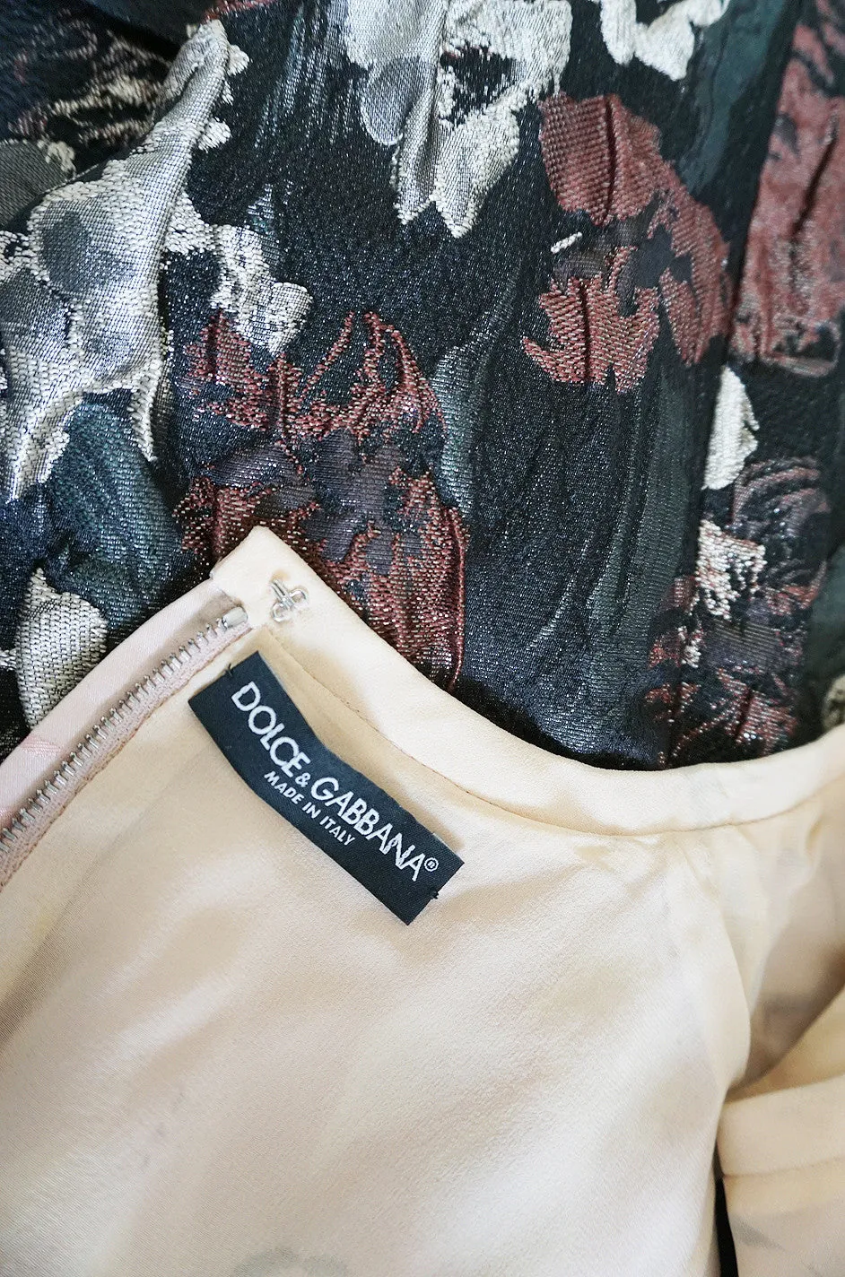 Recent Dolce & Gabbana Puffed Lame Floral Dress