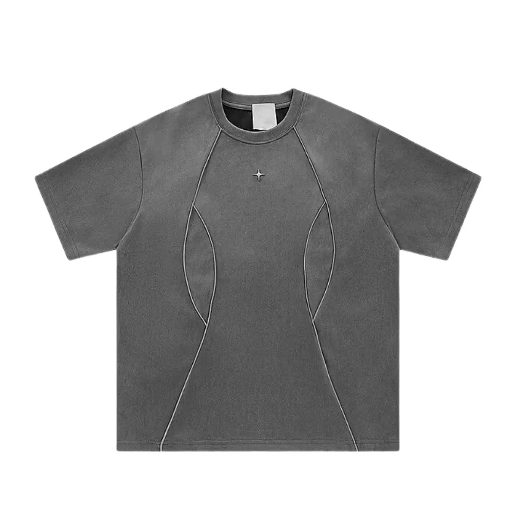 Retro Reflective Strip Star Suede T-shirt