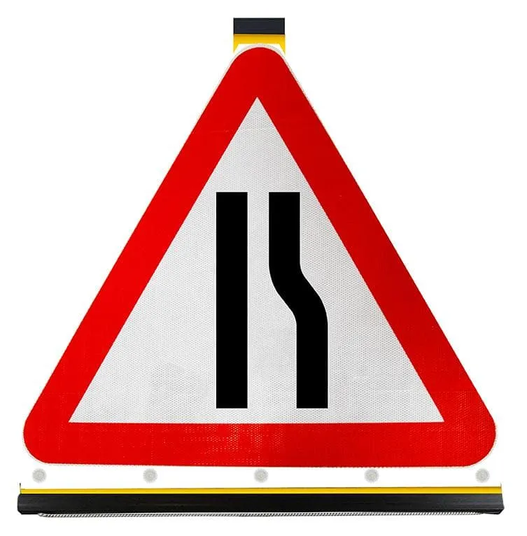 Road Narrows on Right Ahead