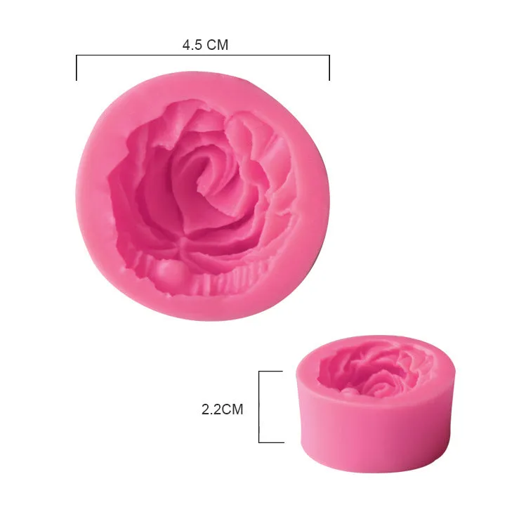 Rose charm Silicon mold flexible, for polymer clay, resin jewelry or cake making C051