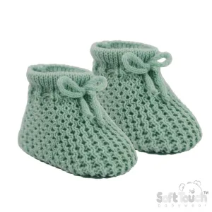 Sage Green Acrylic Baby Bootees S401-SG