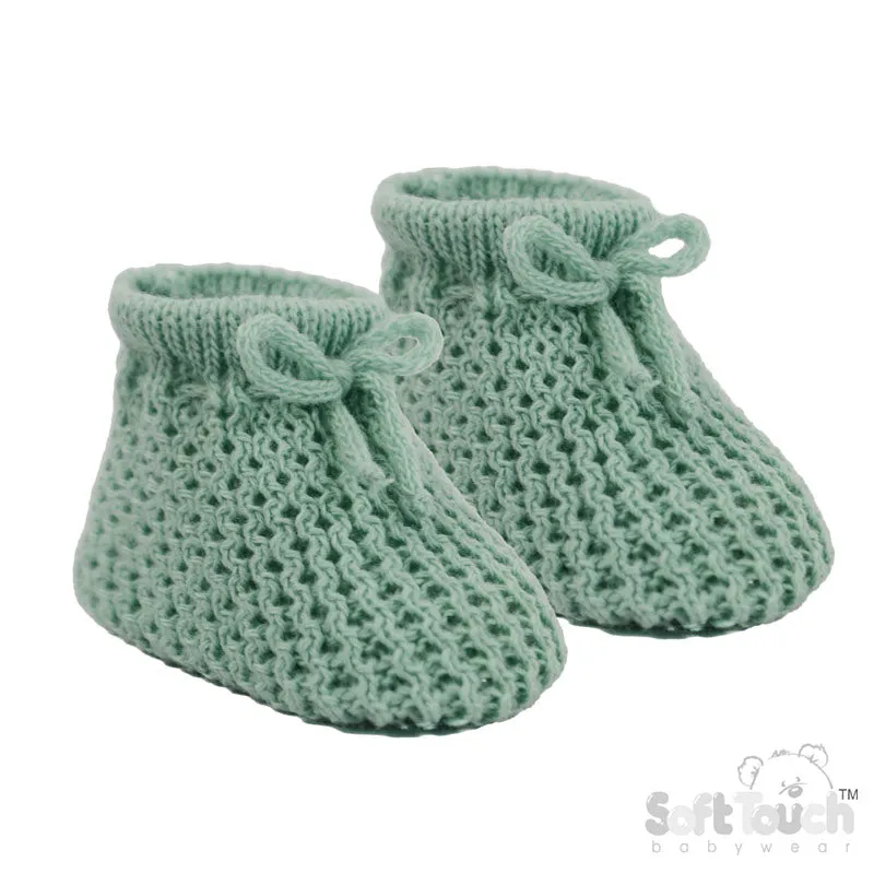 Sage Green Acrylic Baby Bootees S401-SG